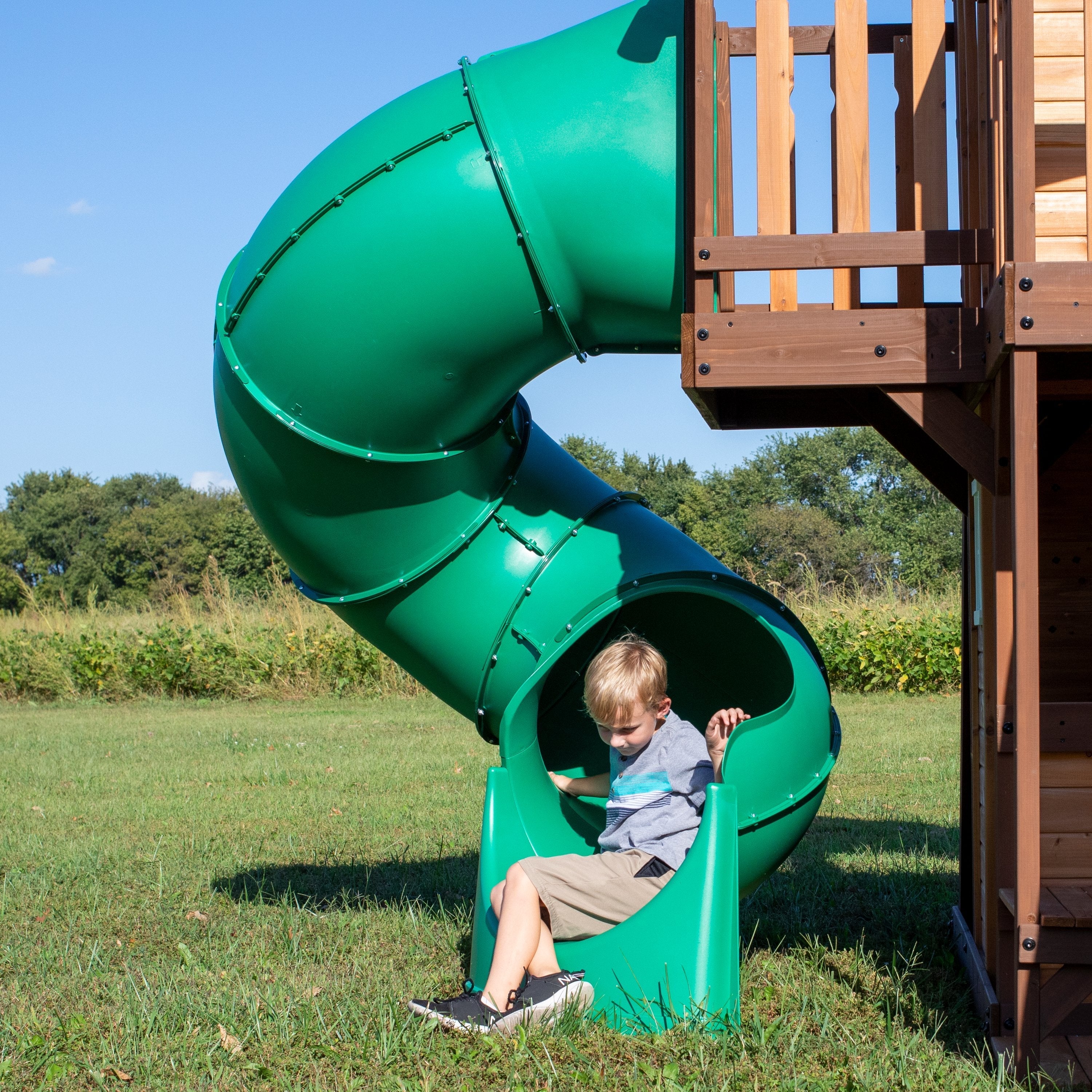 Cedar-Cove-Swing-Set-Tube-Slide3